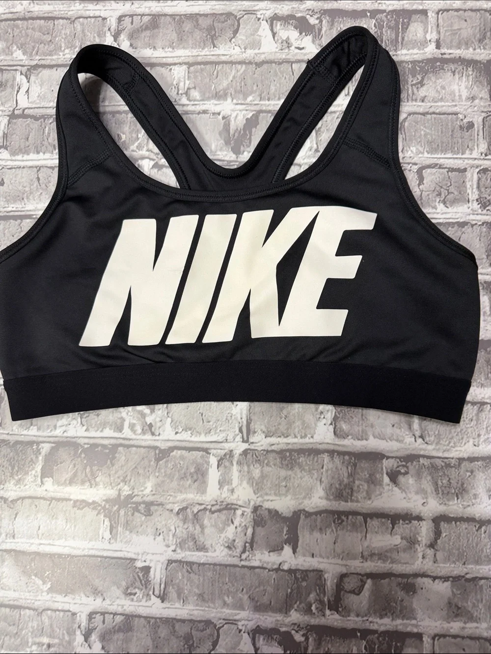 Nike Black Sports Bra with‎ White Logo